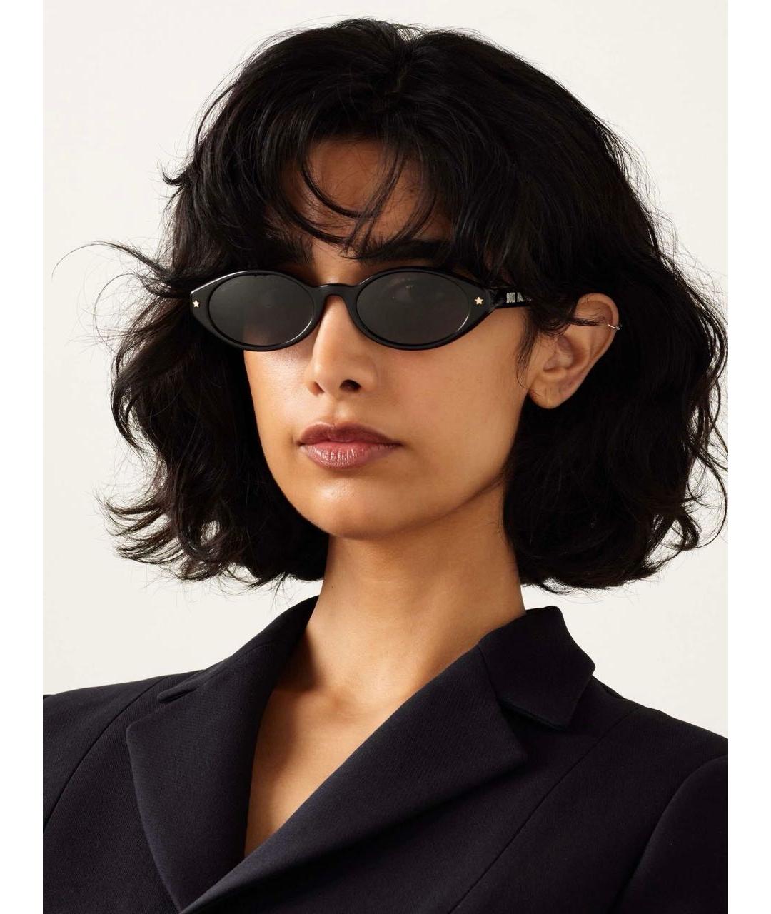CHRISTIAN DIOR Черные пластиковые солнцезащитные очки, фото 2