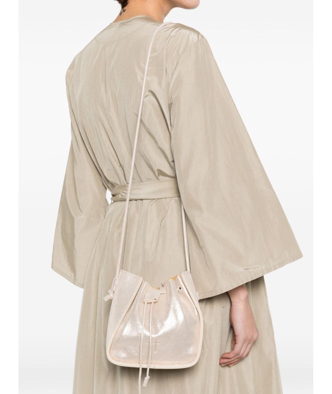 FORTE FORTE Бежевая кожаная сумка через плечо, фото 3