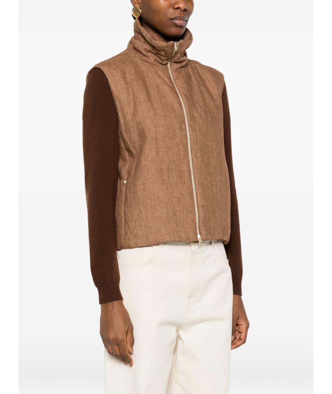 HERNO Коричневый жилет, фото 4