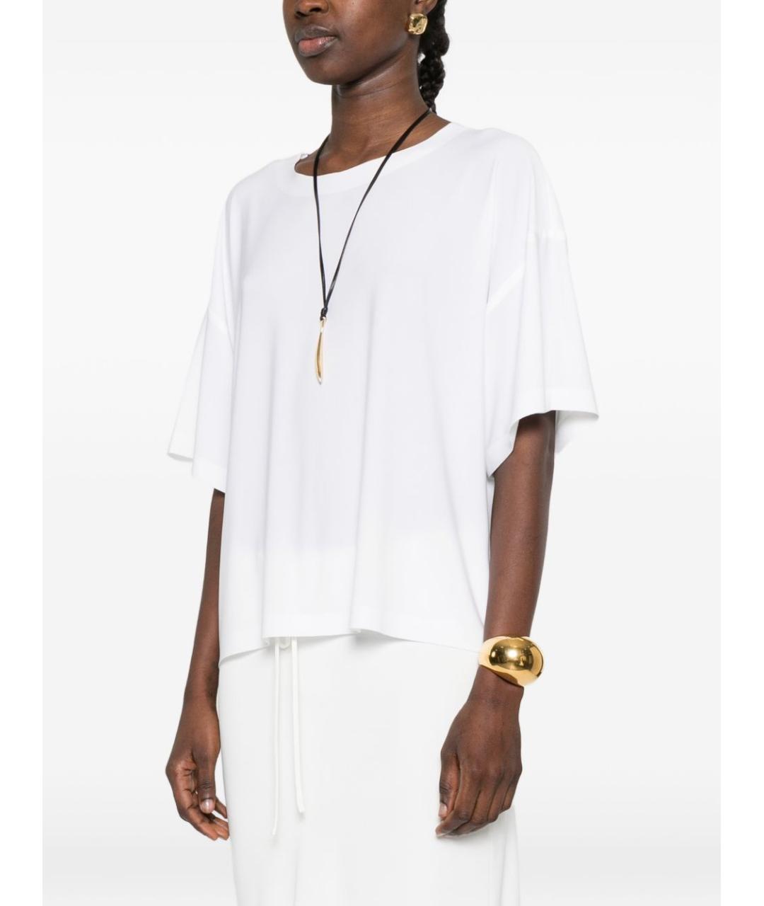 NORMA KAMALI Белая полиэстеровая футболка, фото 5