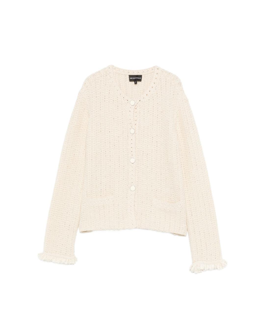 EMPORIO ARMANI Бежевый хлопковый кардиган, фото 1
