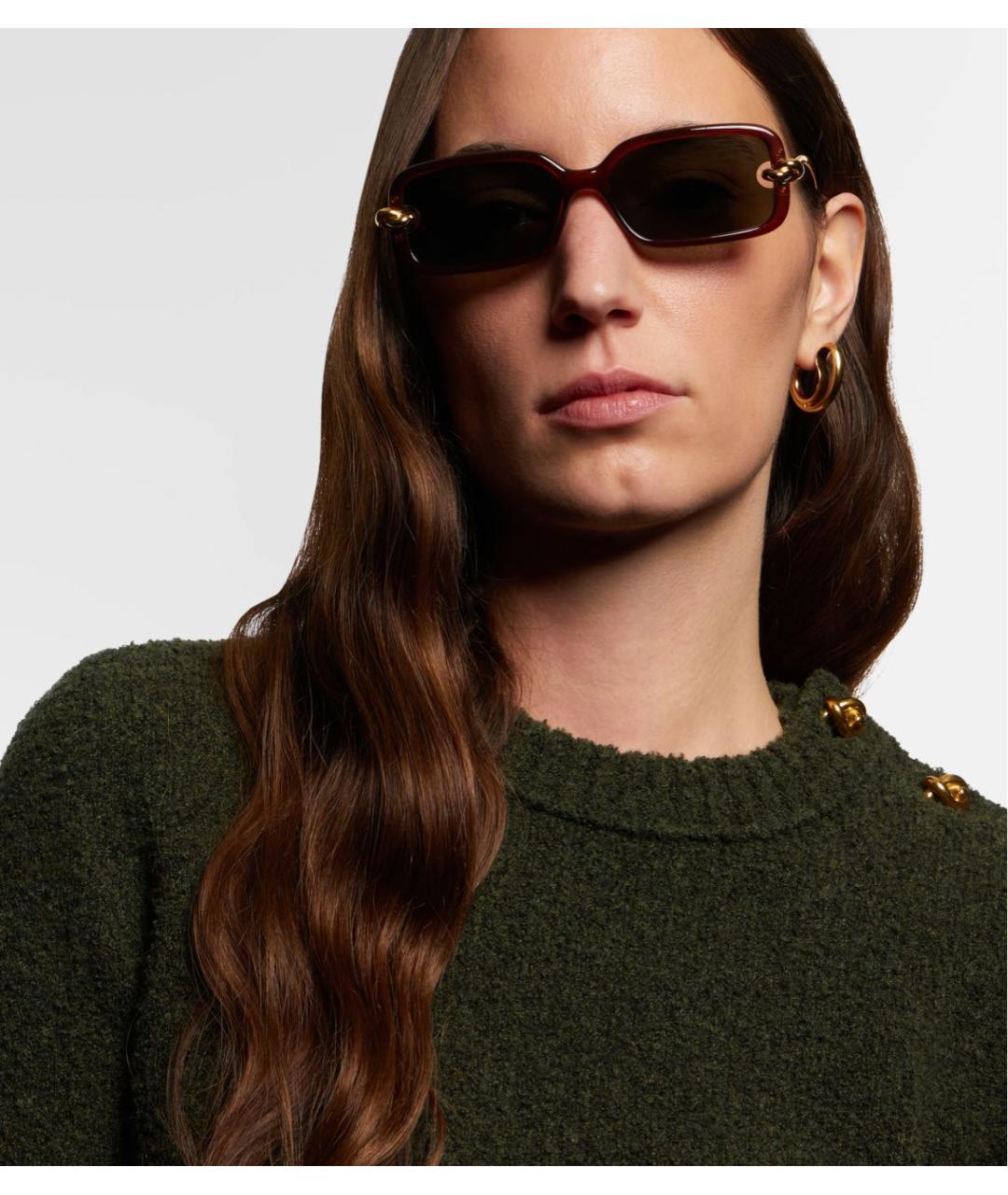 BOTTEGA VENETA Коричневые пластиковые солнцезащитные очки, фото 5