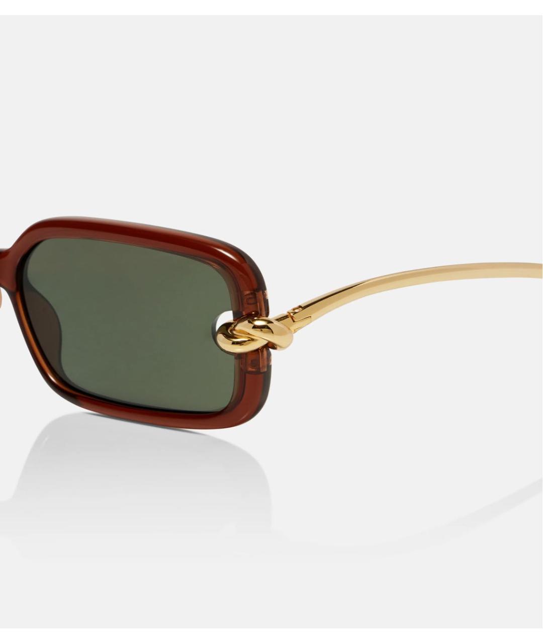 BOTTEGA VENETA Коричневые пластиковые солнцезащитные очки, фото 2