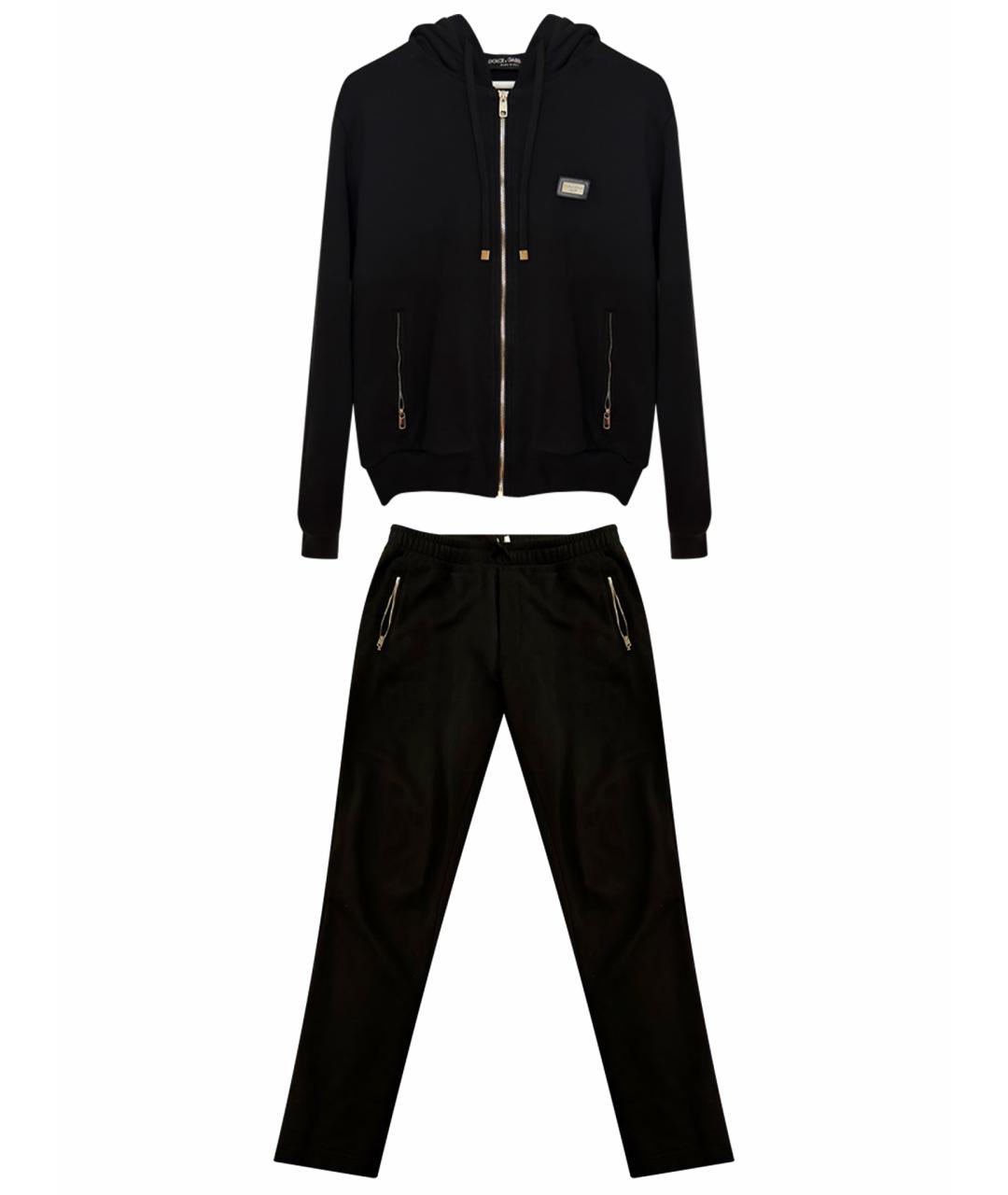 DOLCE&GABBANA Черный хлопковый спортивный костюм, фото 1