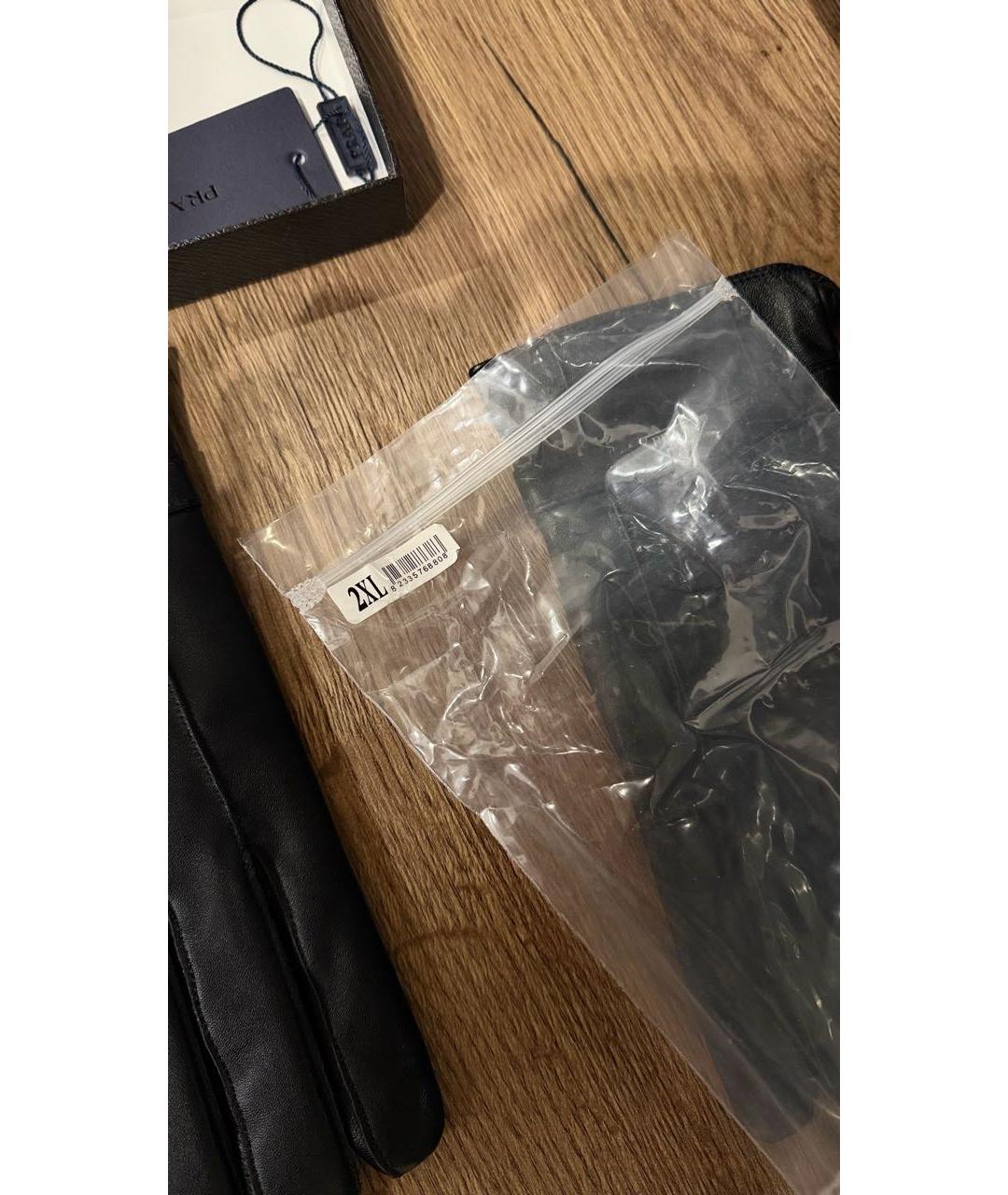 PRADA Черные кожаные перчатки, фото 3