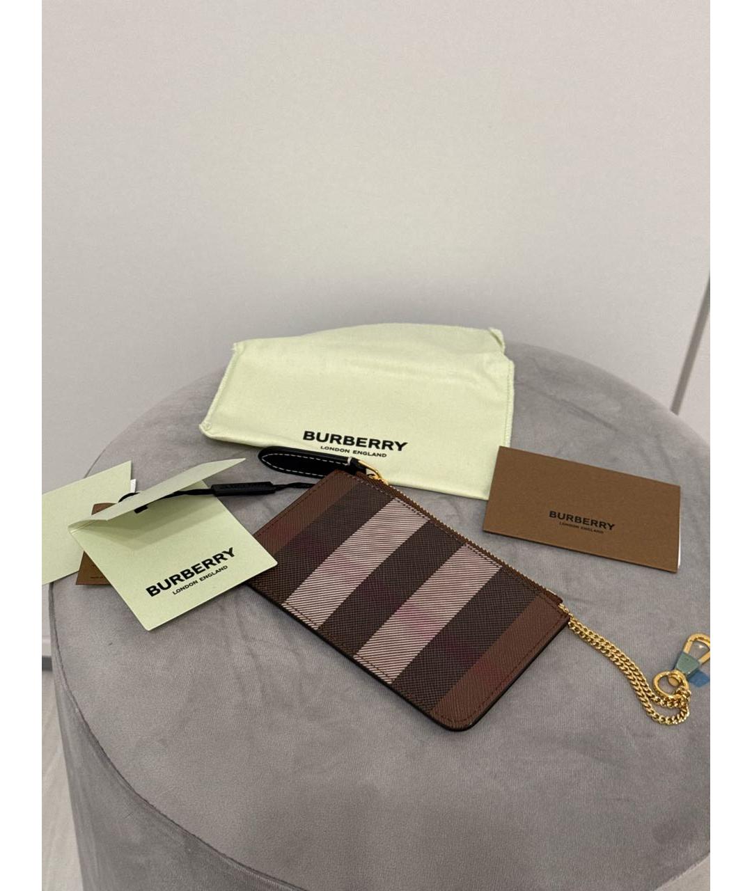 BURBERRY Коричневый кожаный кошелек, фото 2