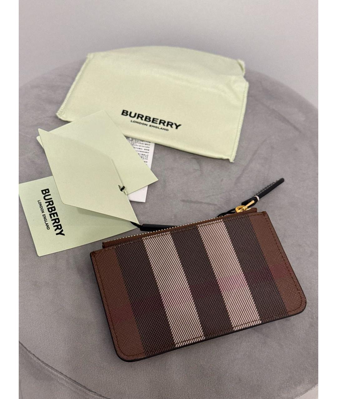 BURBERRY Коричневый кожаный кошелек, фото 4