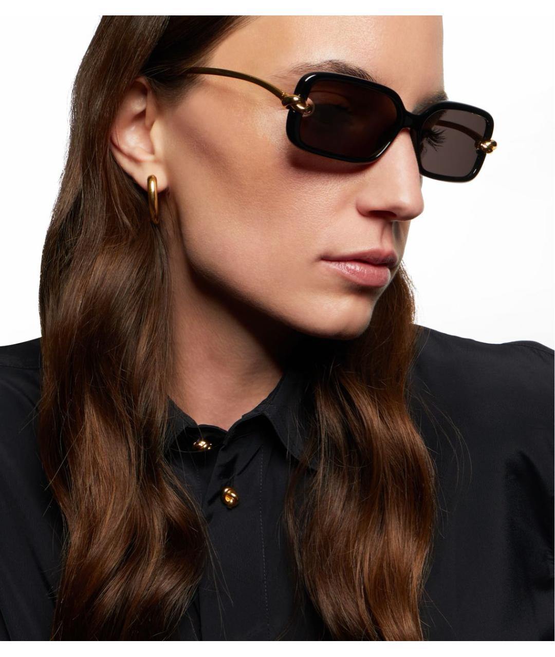 BOTTEGA VENETA Черные пластиковые солнцезащитные очки, фото 5