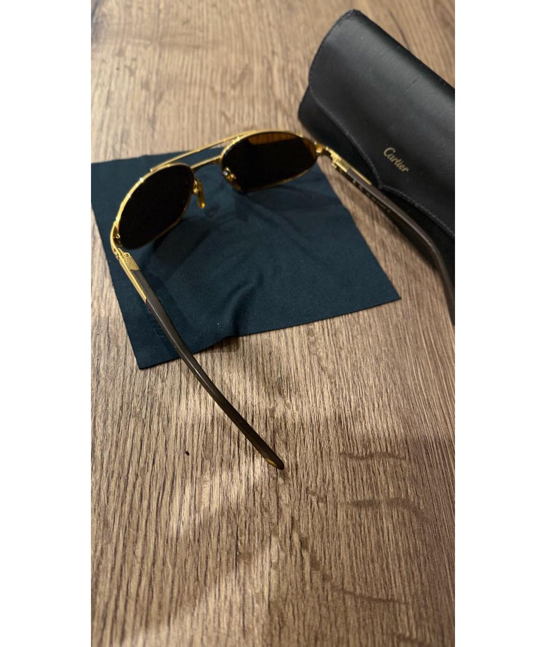 CARTIER Коричневые деревянные солнцезащитные очки, фото 3