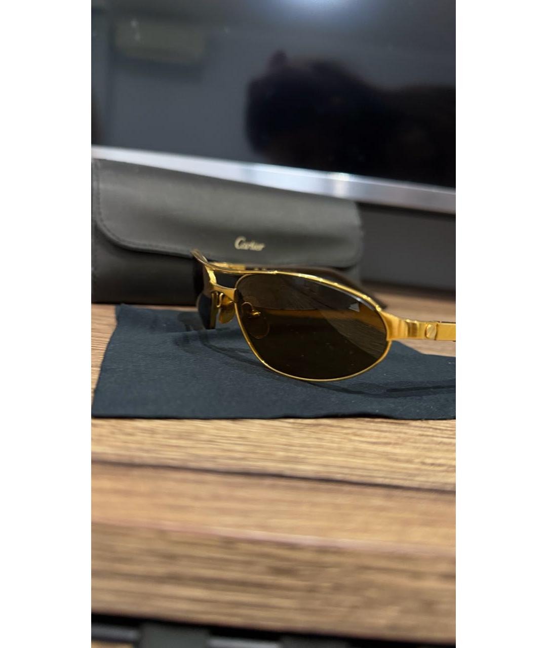 CARTIER Коричневые деревянные солнцезащитные очки, фото 4