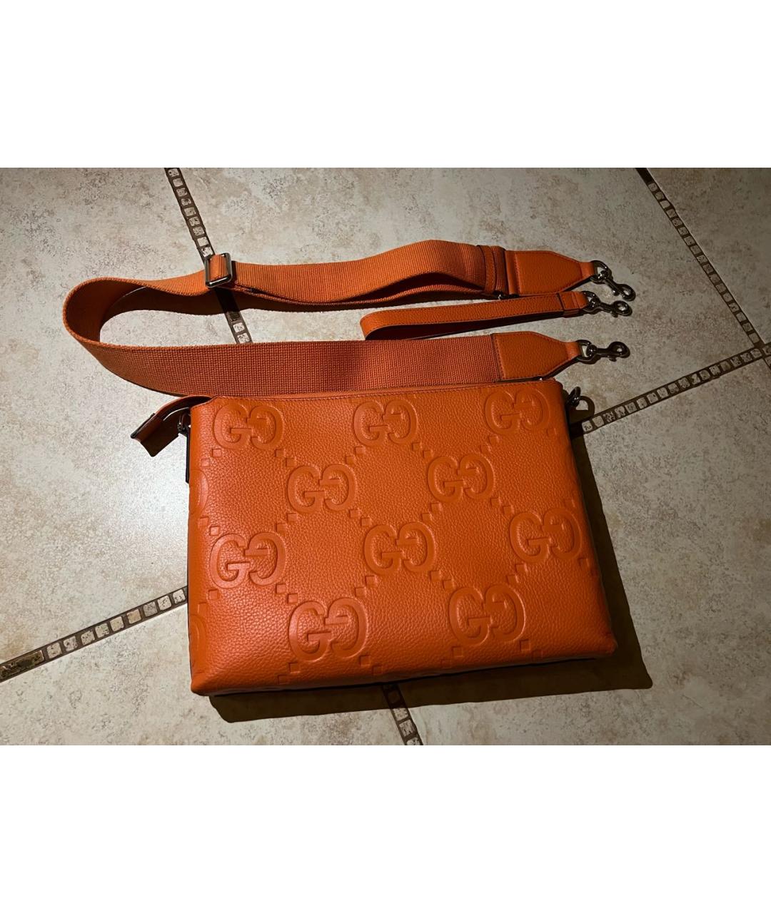 GUCCI Оранжевая кожаная сумка через плечо, фото 5