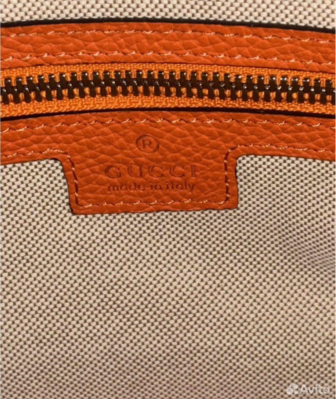 GUCCI Оранжевая кожаная сумка через плечо, фото 4