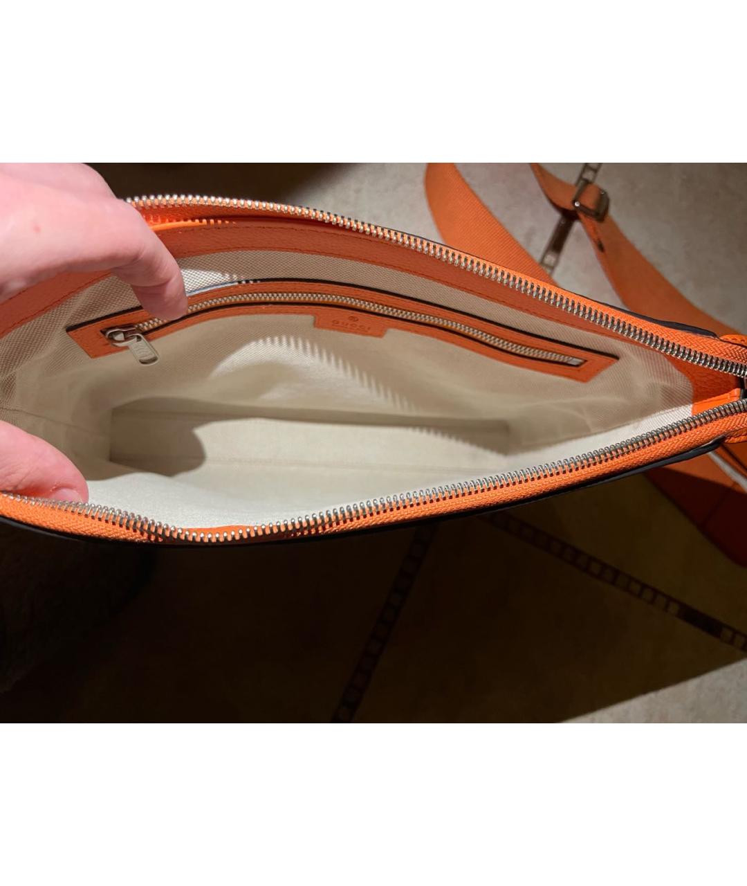 GUCCI Оранжевая кожаная сумка через плечо, фото 2