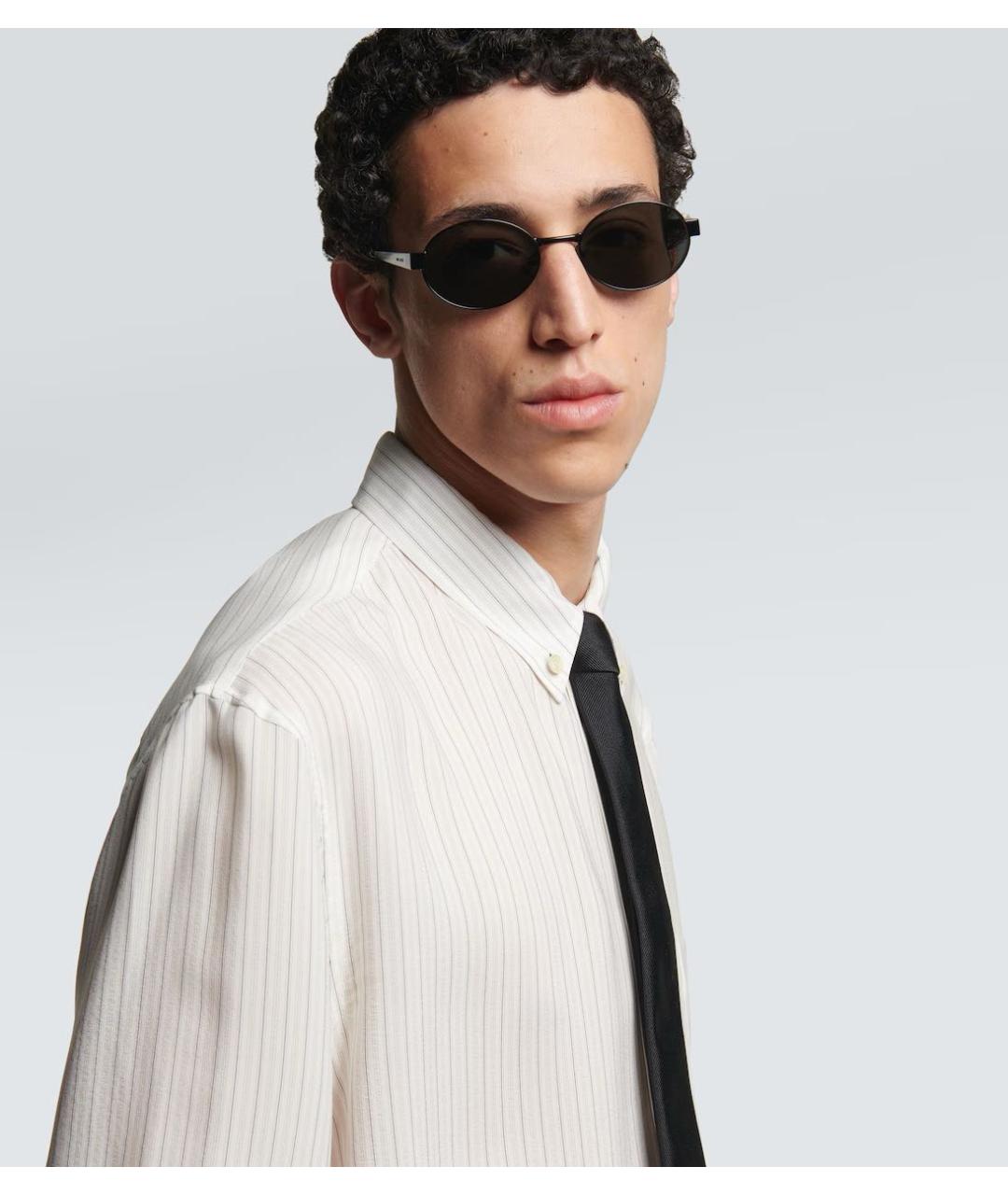 SAINT LAURENT Черные металлические солнцезащитные очки, фото 4