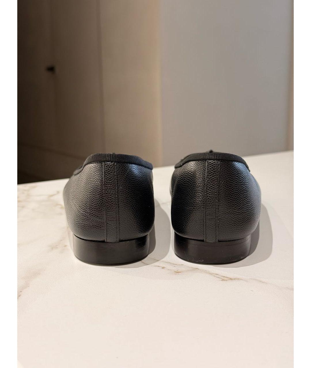 CHANEL Черные кожаные балетки, фото 4