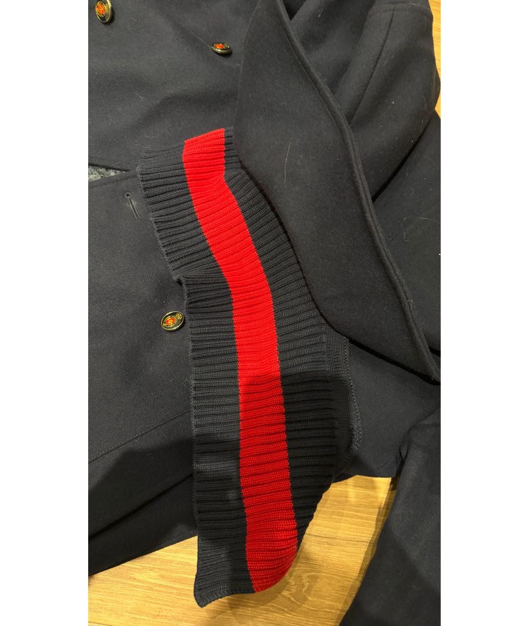 GUCCI Темно-синее шерстяное пальто, фото 4