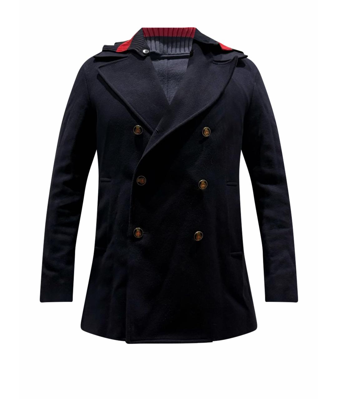 GUCCI Темно-синее шерстяное пальто, фото 1