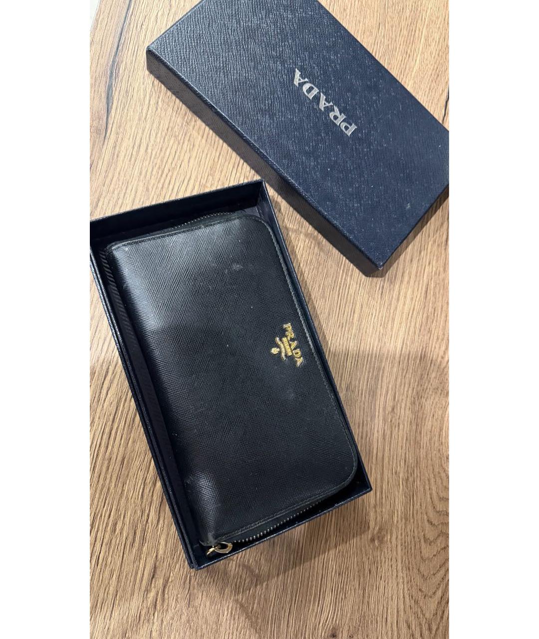 PRADA Черный кожаный кошелек, фото 5