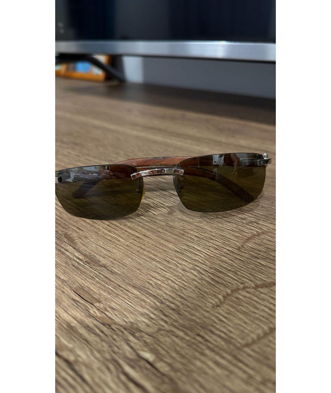 CARTIER Коричневые солнцезащитные очки, фото 6
