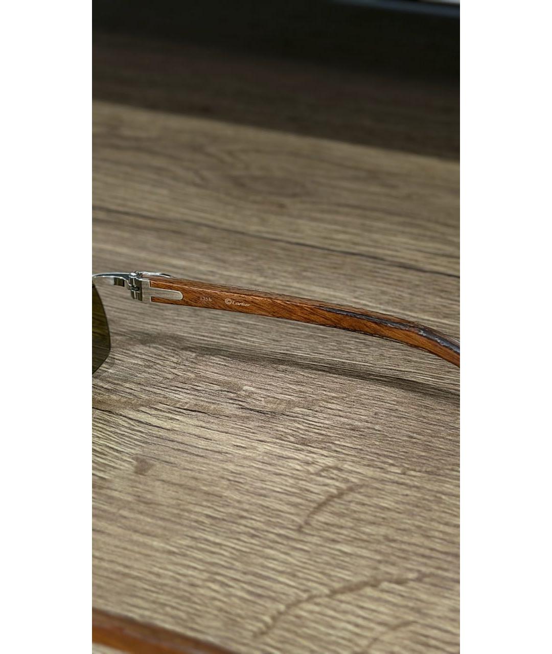 CARTIER Коричневые солнцезащитные очки, фото 5