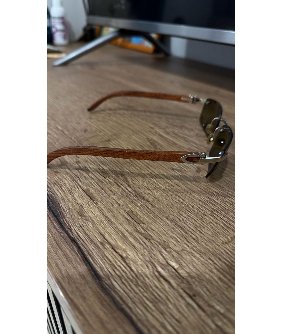 CARTIER Коричневые солнцезащитные очки, фото 4