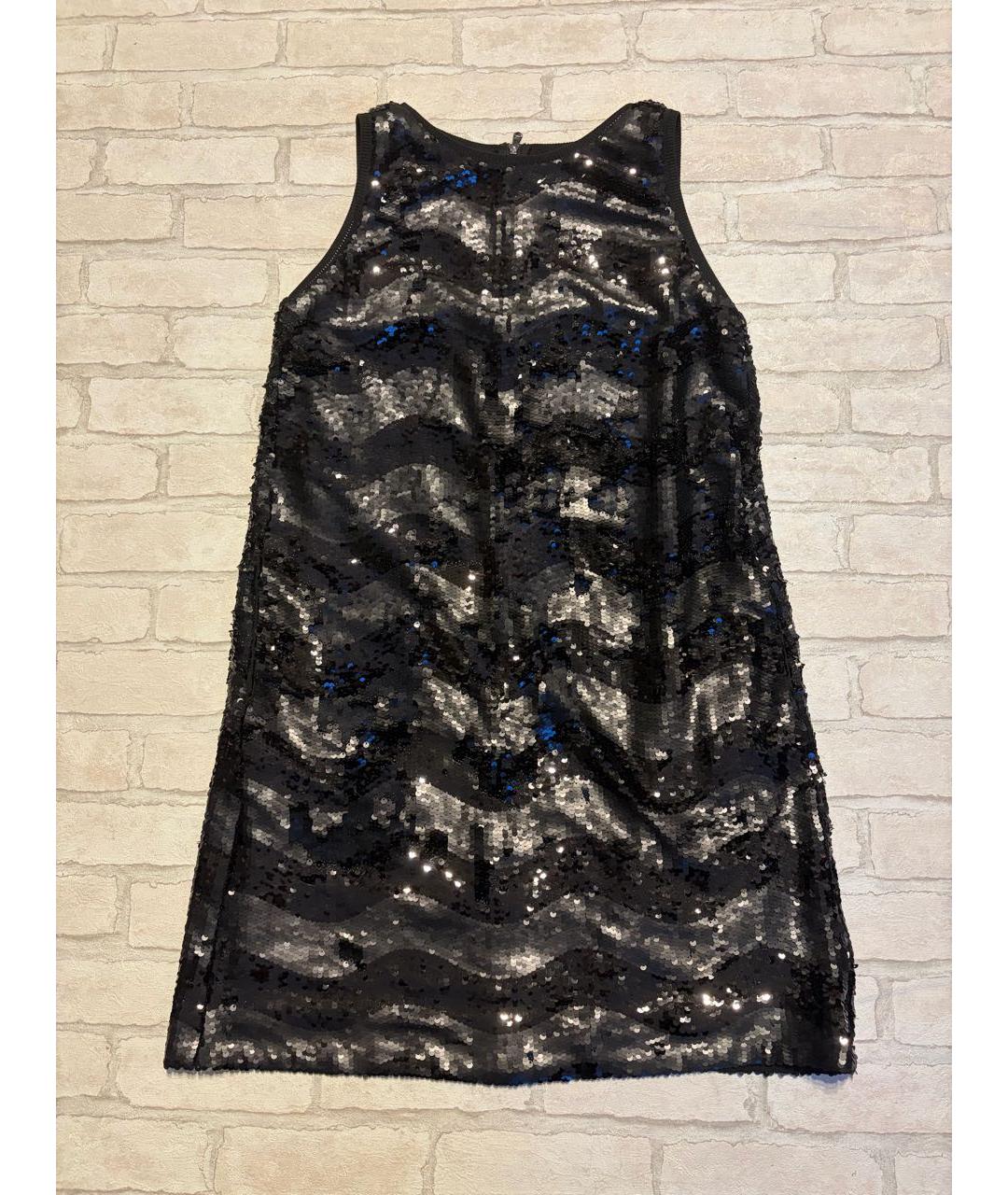 EMPORIO ARMANI Черное полиэстеровое коктейльное платье, фото 9