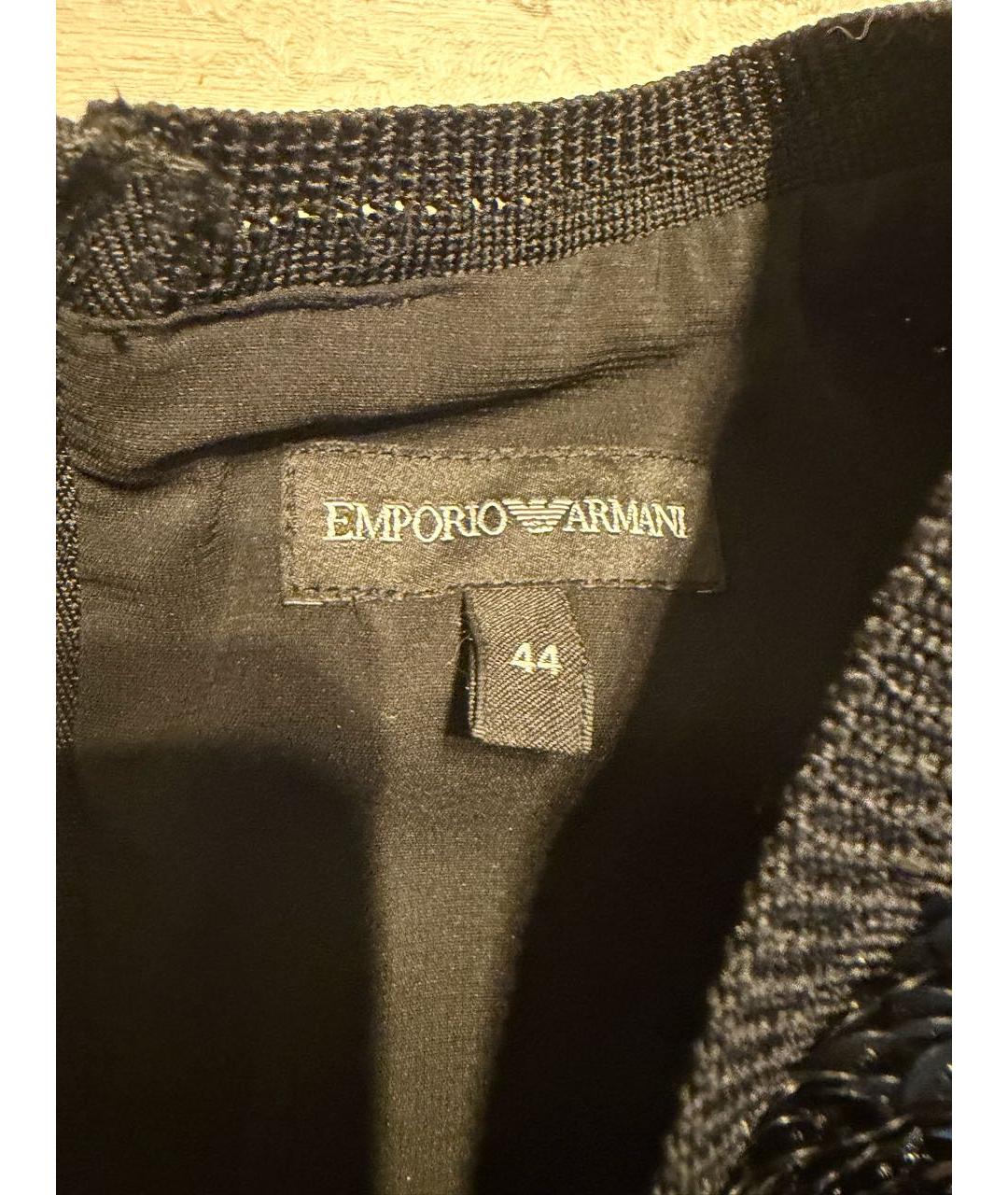 EMPORIO ARMANI Черное полиэстеровое коктейльное платье, фото 3