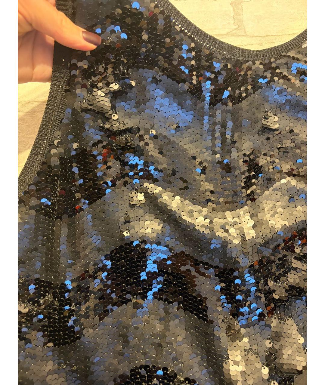 EMPORIO ARMANI Черное полиэстеровое коктейльное платье, фото 4