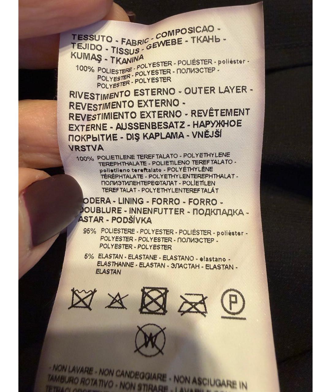 EMPORIO ARMANI Черное полиэстеровое коктейльное платье, фото 8