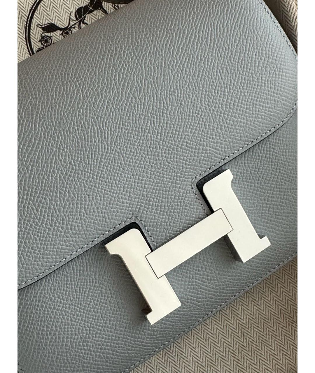 HERMES Серая кожаная сумка через плечо, фото 5