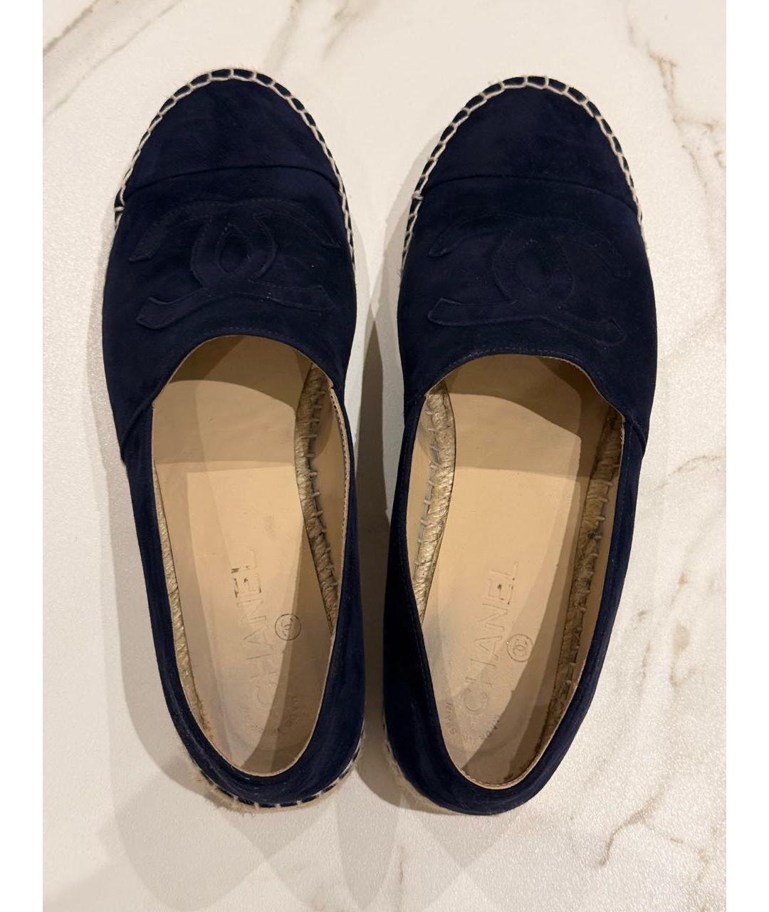 CHANEL Темно-синие замшевые эспадрильи, фото 3