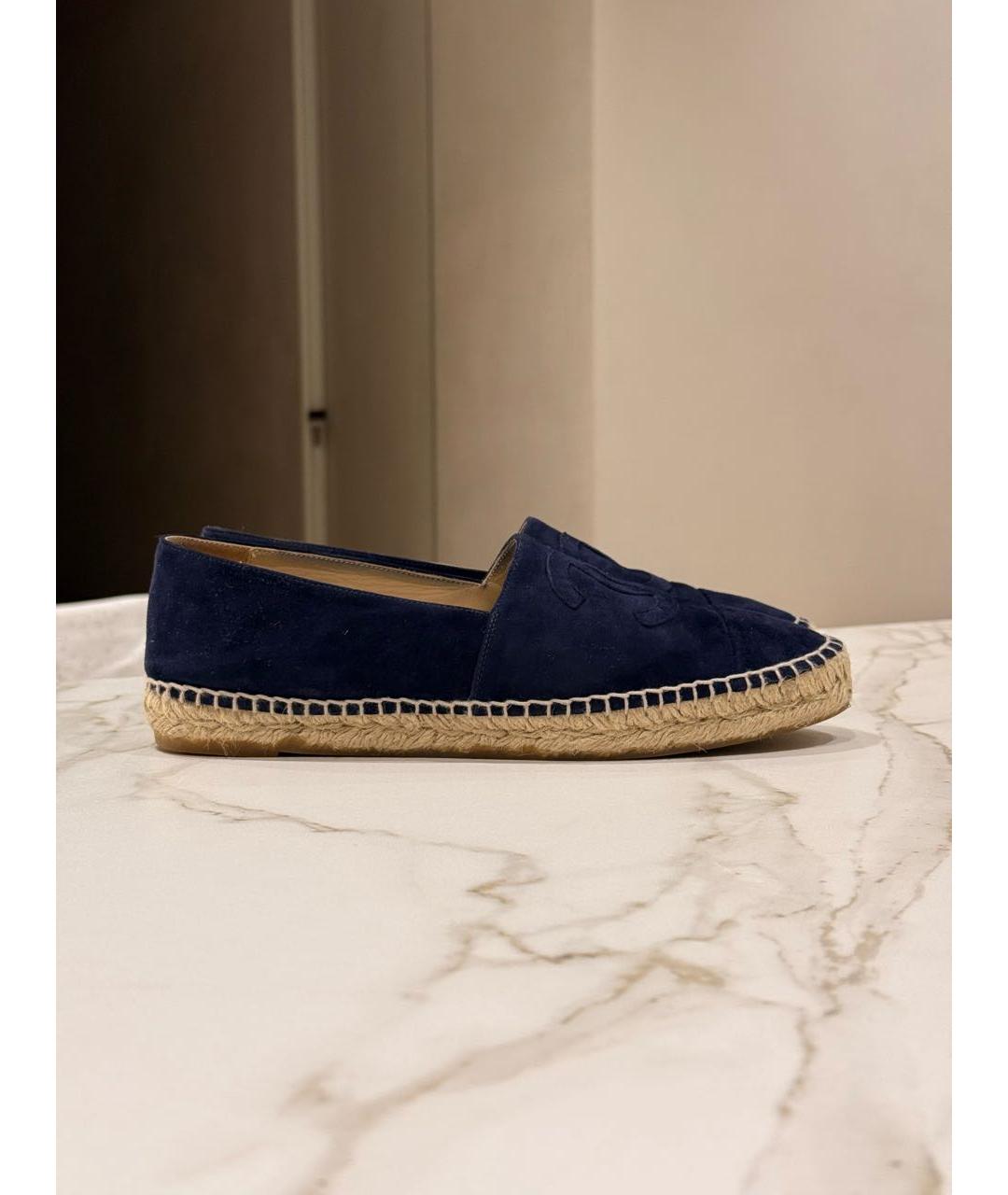 CHANEL Темно-синие замшевые эспадрильи, фото 7