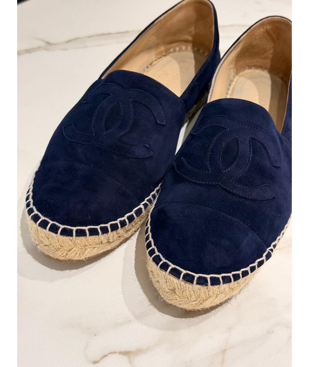 CHANEL Темно-синие замшевые эспадрильи, фото 2