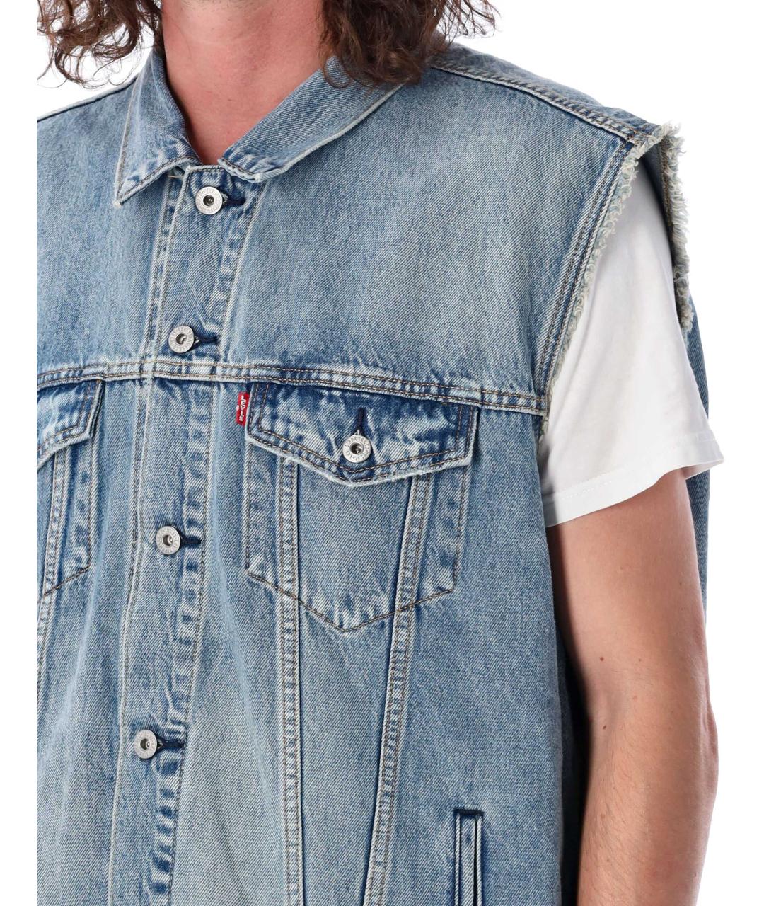 LEVI'S Голубой хлопковый жилет, фото 3