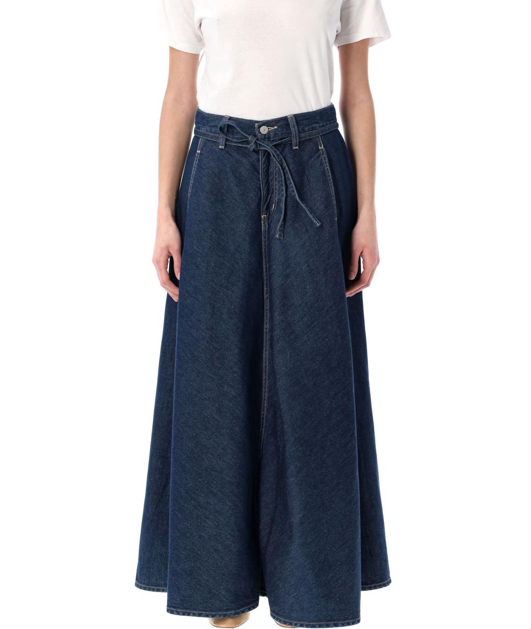 LEVI'S Синяя хлопковая юбка миди, фото 1