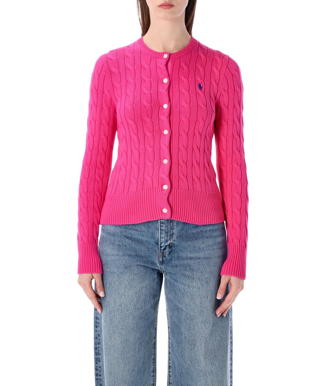 POLO RALPH LAUREN Розовый хлопковый кардиган, фото 1