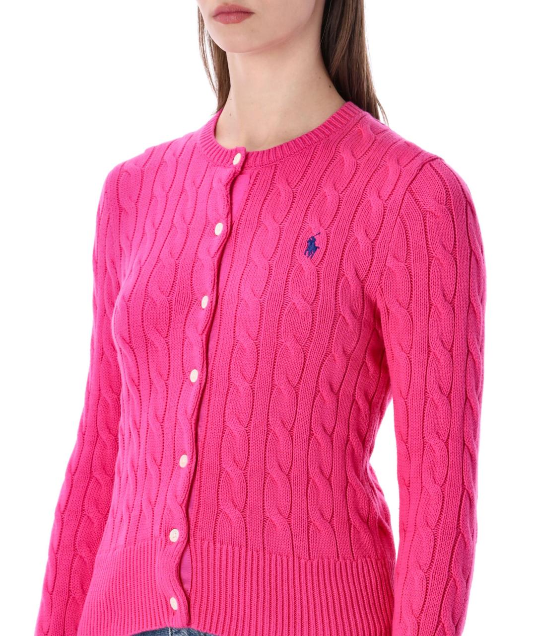 POLO RALPH LAUREN Розовый хлопковый кардиган, фото 3