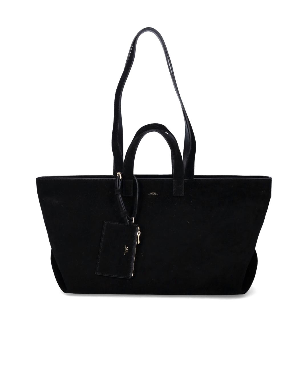 A.P.C. Черная кожаная сумка тоут, фото 1