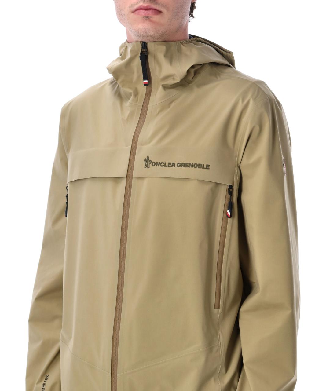 MONCLER GRENOBLE Бежевая полиамидовая куртка, фото 3