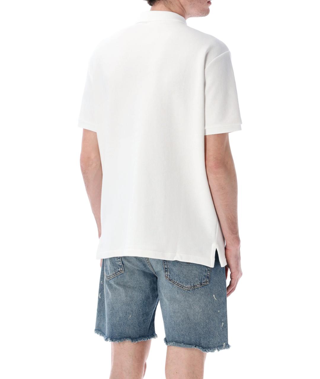 POLO RALPH LAUREN Белое хлопковое поло с коротким рукавом, фото 2