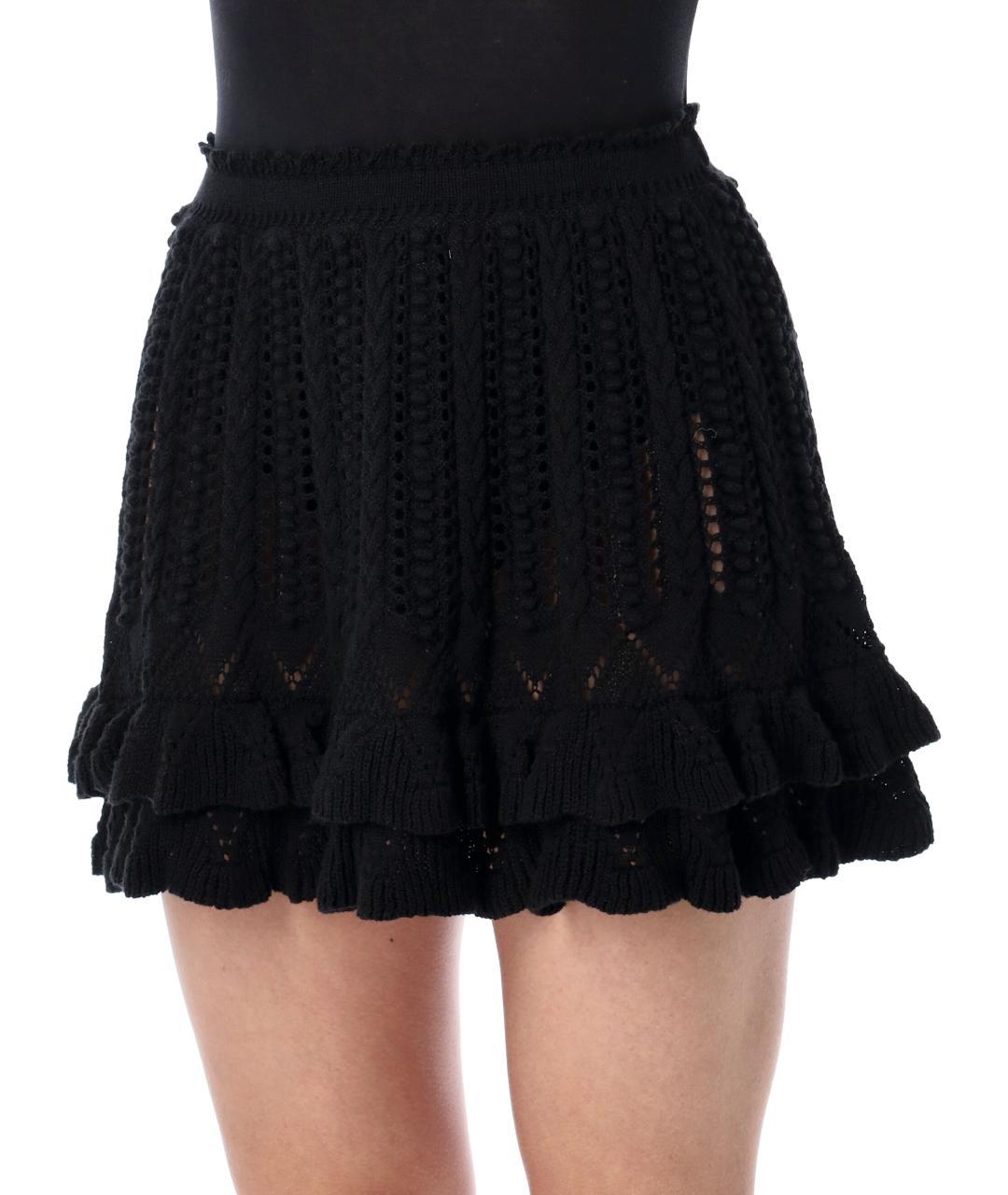 ISABEL MARANT ETOILE Черная хлопковая юбка мини, фото 3
