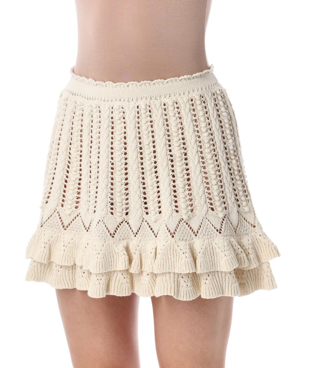 ISABEL MARANT ETOILE Бежевая хлопковая юбка мини, фото 3