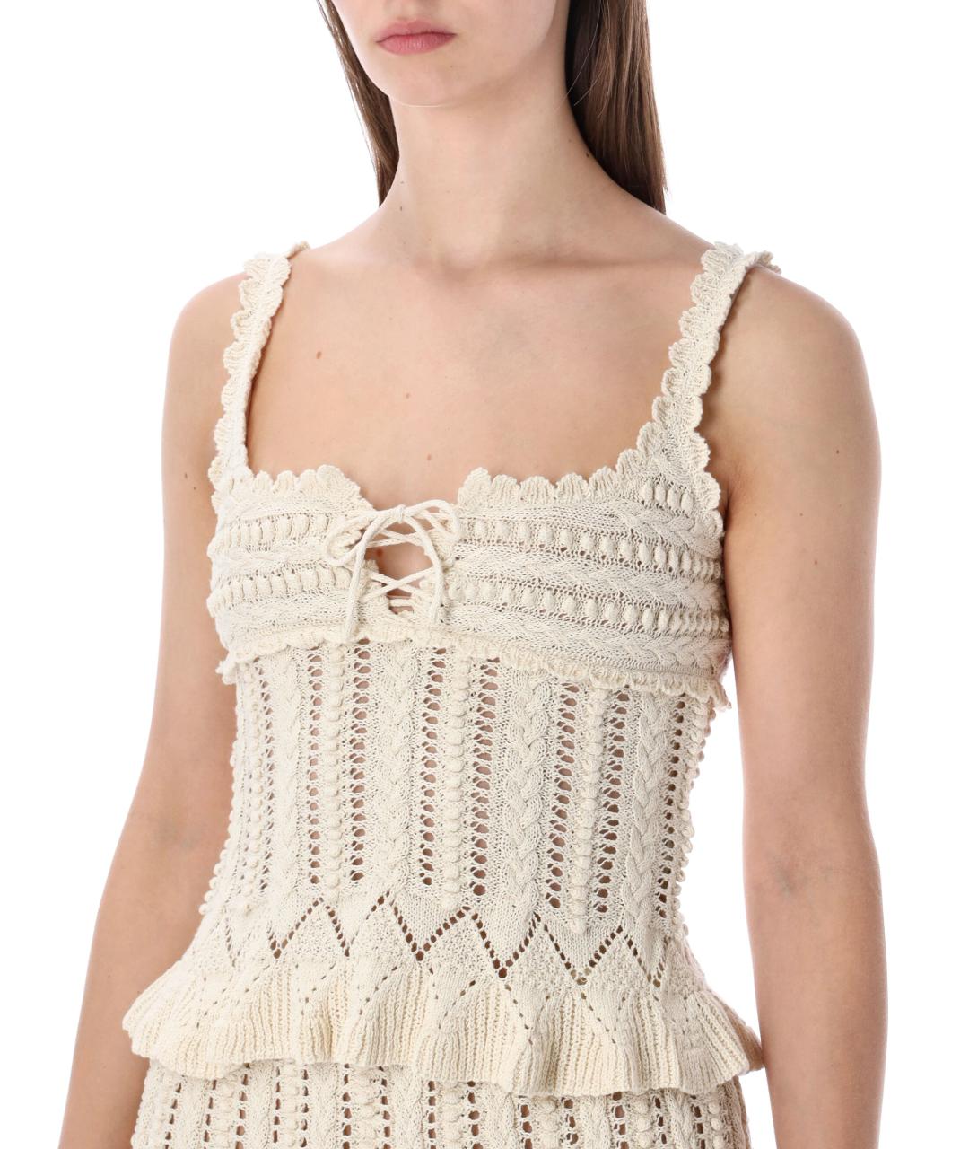 ISABEL MARANT ETOILE Бежевая хлопковая майка, фото 3