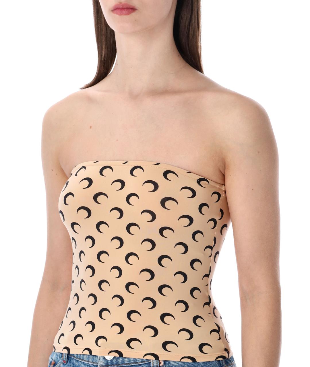 MARINE SERRE Бежевая полиамидовая майка, фото 3