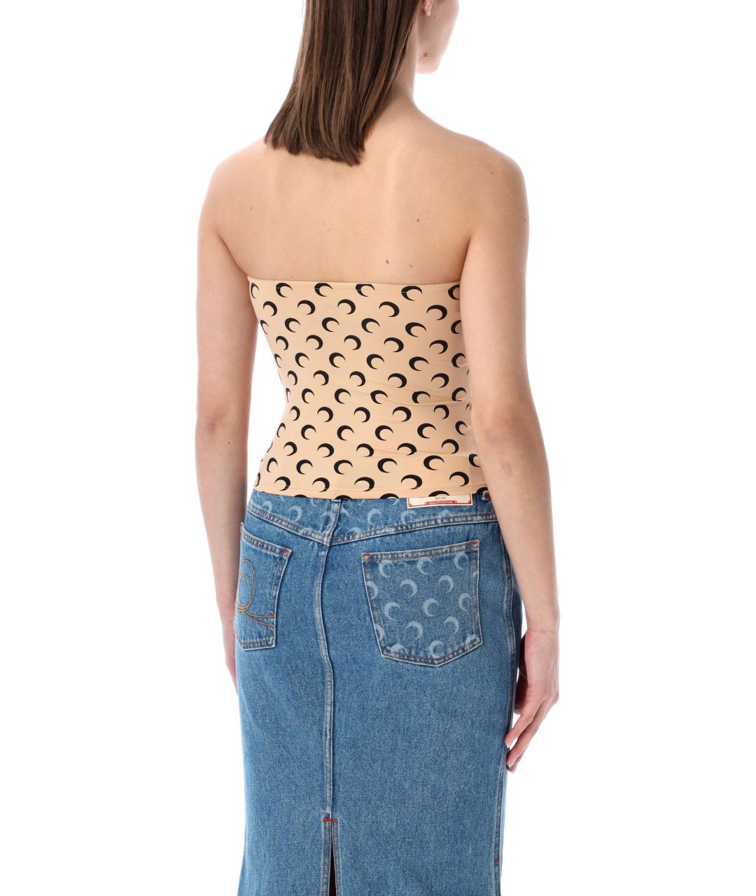 MARINE SERRE Бежевая полиамидовая майка, фото 2