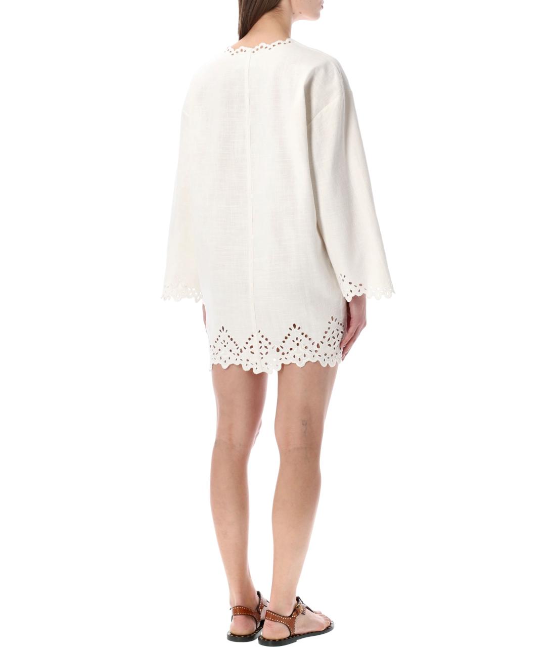ISABEL MARANT ETOILE Белое хлопковое повседневное платье, фото 2