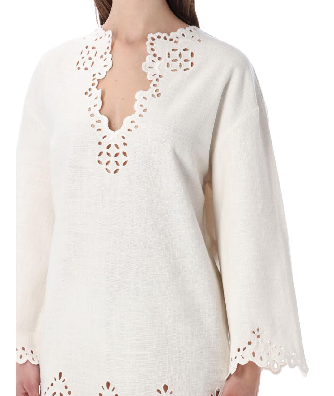 ISABEL MARANT ETOILE Белое хлопковое повседневное платье, фото 3