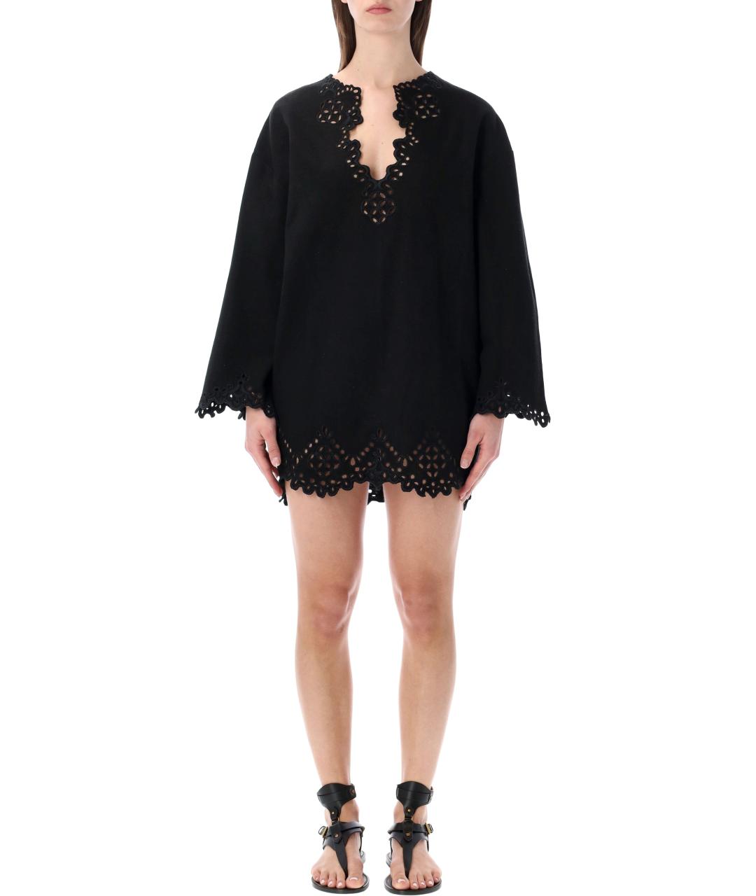 ISABEL MARANT ETOILE Черное хлопковое повседневное платье, фото 1