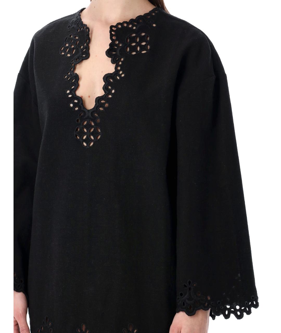 ISABEL MARANT ETOILE Черное хлопковое повседневное платье, фото 3