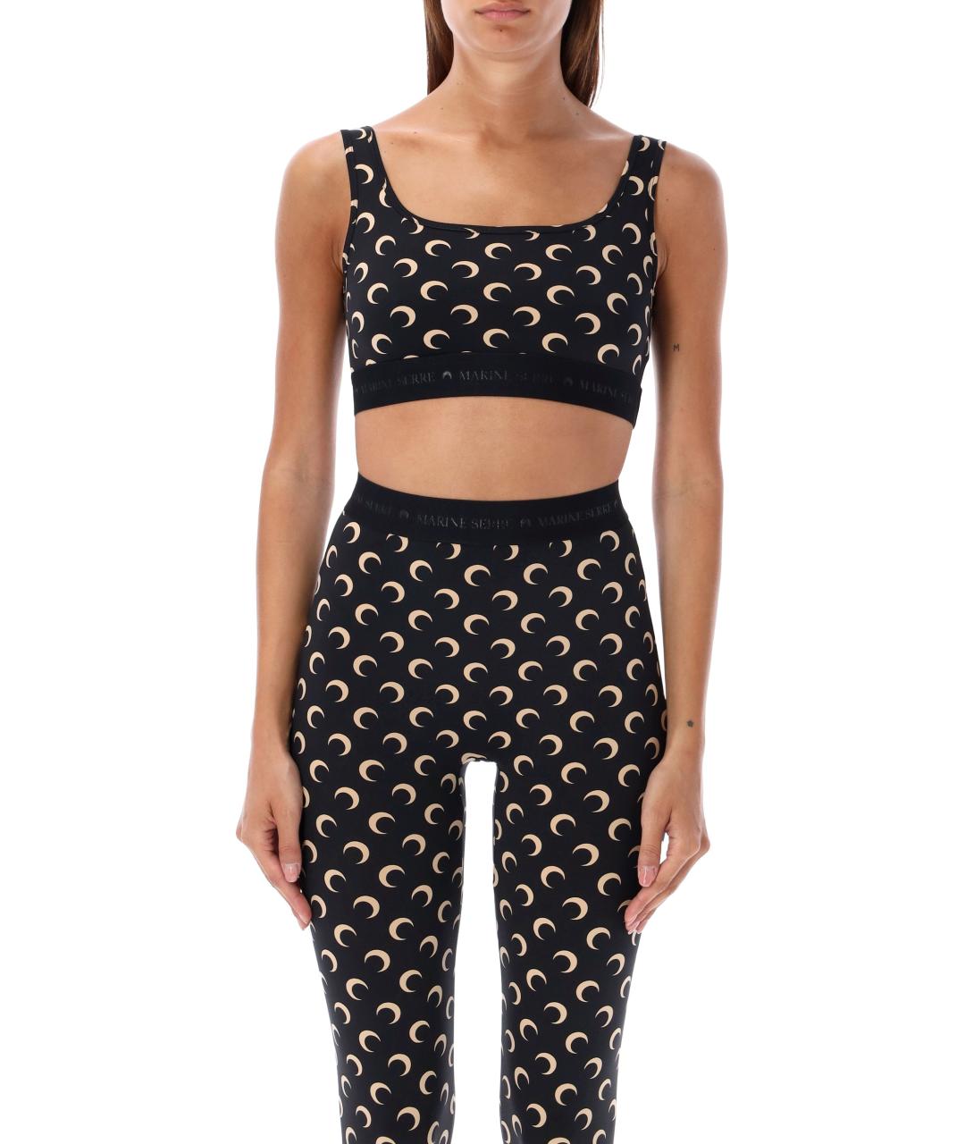 MARINE SERRE Черная полиамидовая майка, фото 1